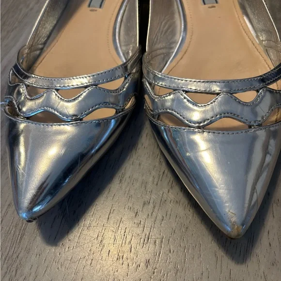 Prada - Metallic Silver Flats - Picture 2 of 8